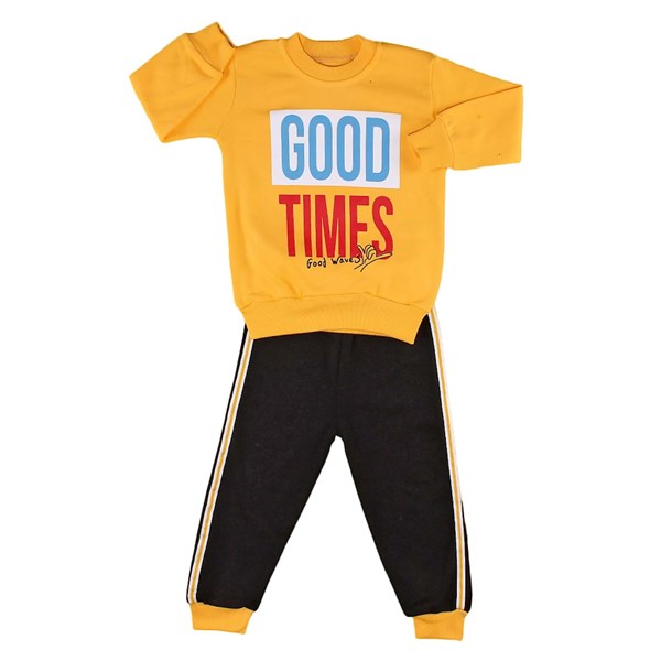 Good Times Baskılı 2li Erkek Bebek Takım-Sarı